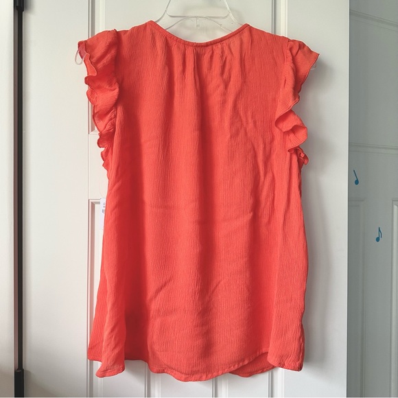 Old Navy Ruffled, Crinkle-Texture, Tie Front, Flutter Sleeve Boho Blouse- NWT Sm - Picture 6 of 10